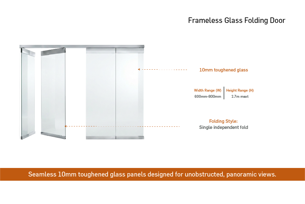 Frameless Glass Folding Door