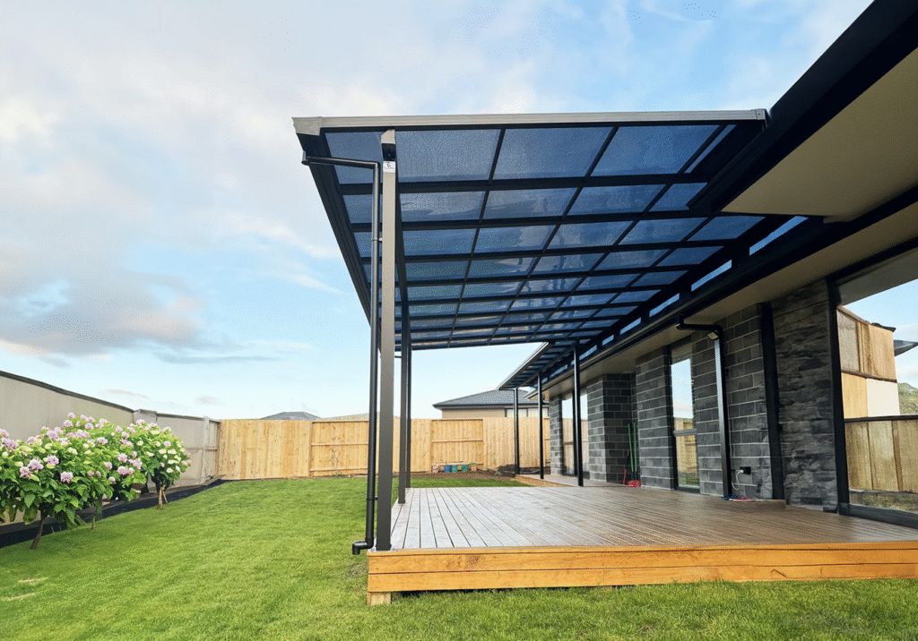 Gutter Outside Straight Pergola